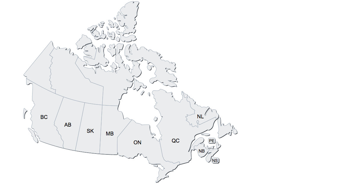 Canada Sales Map - Goldenrod Corporation